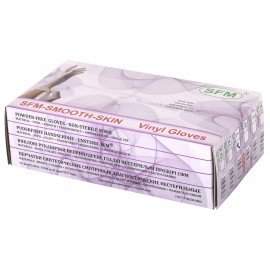 Перчатки виниловые смотровые 50 пар (100 шт.), размер L (большой), прозрачные, SFM