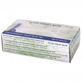 Перчатки нитриловые смотровые SFM Supersoft N135, 100 пар (200 шт.), размер L (большой), фиолетовые