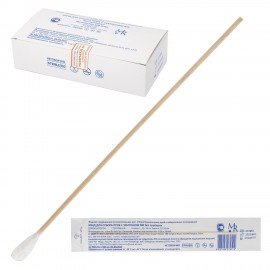 Зонд-тампон 10мм длина 20см дерево/хлопок без пробирки стерильный КОМПЛЕКТ 100шт, MR MED, шк74529