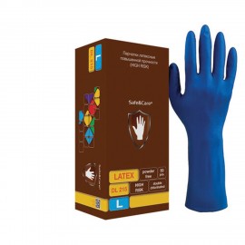 Перчатки латексные смотровые 25 пар (50шт) сверхпрочные р L(большой) S&C High Risk DL
