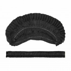 Шапочка "Шарлотта" черная КОМПЛЕКТ 100 шт. спанбонд 10 г/м2, МЕДСЕРВИС