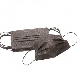 Маски одноразовые медицинские КОМПЛЕКТ 50шт 3-х сл. черные, фильтр СМС, п/э, ш/к 48778