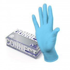 Перчатки нитриловые смотровые 90 пар (180 шт) р-р XL (оч большие) голубые CONNECT, ЧЗ, CON-N2-...-04, CON-N2-INT-04
