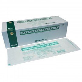 Пластырь-повязка 10х30 см LEIKO КОМПЛЕКТ 50 шт., нетканая основа c подушечкой ш/к 40868, 113869