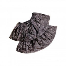 Бахилы КОМПЛЕКТ 100шт (50пар) ЭКСТРА, 39х14см, двойная резинка, 30мкм, 3,7г, черные,, ПНД-15/2р-Ч