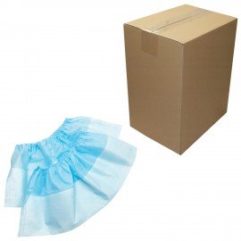 Бахилы ламинированные КОМПЛЕКТ 500шт, 38х16см, спанбонд + ПВД, 100мкм, 13г, голубые,, ПВД-50/2р-Г-Б