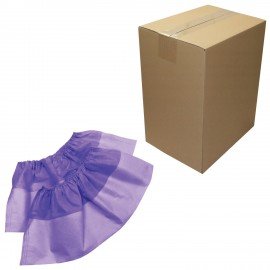 Бахилы ламинированные КОМПЛЕКТ 500шт, 38х16см, спанбонд + ПВД, 100мкм, 13г, фиолетов,, ПВД-50/2р-Ф-Б