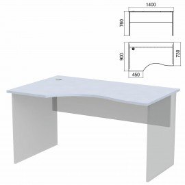 Стол эргономичный ЧАСТЬ 1 "Арго", 1400х900х760 мм, левый, серый