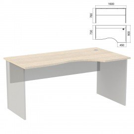 Стол эргономичный ЧАСТЬ 1 "Арго", 1600х900х760 мм, правый, ясень шимо
