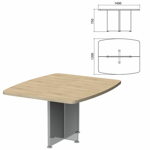 Столешница базы стола для переговоров "Приоритет" (1400х1200х750 мм), кронберг, К-911, К-911 кронберг