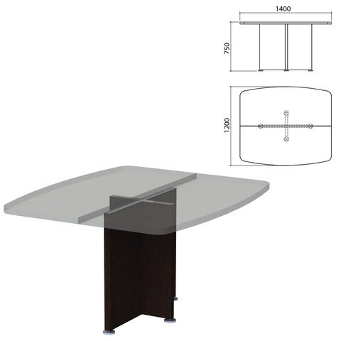 Каркас базы стола для переговоров "Приоритет" (1400х1200х750 мм), венге, К-912, К-912 венге