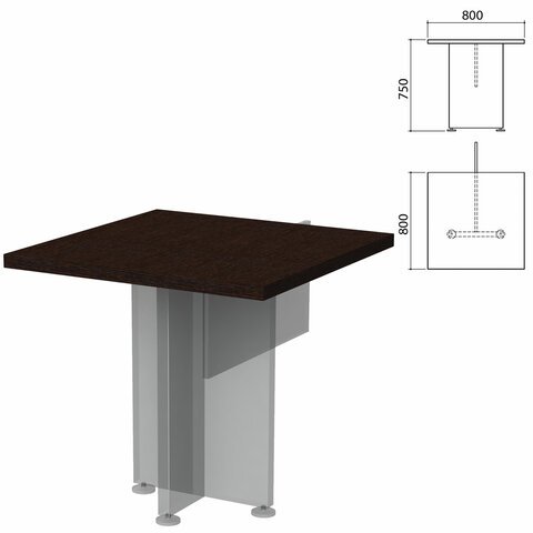 Столешница стола приставного "Приоритет" (800х800х750 мм), венге, К-915, К-915 венге