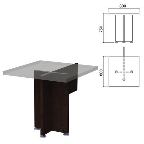 Каркас стола приставного "Приоритет" (800х800х750 мм), венге, К-916, К-916 венге