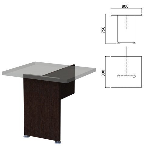Каркас модуля стола приставного "Приоритет" (800х800х750 мм), венге, К-920, К-920 венге