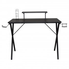 Стол компьютерный на металлокаркасе BRABIX "TECH GT-002", 1000х635х750 мм, черный, 641858