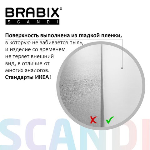 Стеллаж BRABIX "Scandi SH-008", 730х250х1760 мм, 6 секций, ЛДСП, белый, 641897, ЦБ013658-1