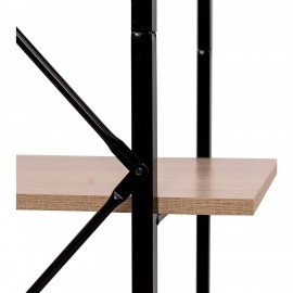 Стеллаж BRABIX "SMART SH-004", 790х360х1950 мм, ЛОФТ, 5 полок, металл/ЛДСП ясень шимо светлый, каркас черный, 641943