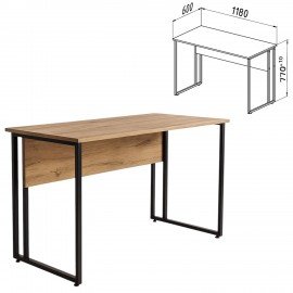 Стол BRABIX "SMART CD-019", 1180х600х770 мм, ЛОФТ, металл/ЛДСП бунратти, каркас черный, 641948