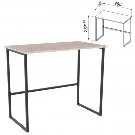 Стол BRABIX "SMART CD-020", 900х500х770 мм, ЛОФТ, металл/ЛДСП ясень шимо светлый, каркас черный, 641949