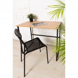 Стол BRABIX "SMART CD-020", 900х500х770 мм, ЛОФТ, металл/ЛДСП бунратти, каркас черный, 641950