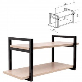 Полка BRABIX "SMART WS-002", 580х290х300 мм, ЛОФТ, 2 полки, металл/ЛДСП ясень шимо светлый, 641951