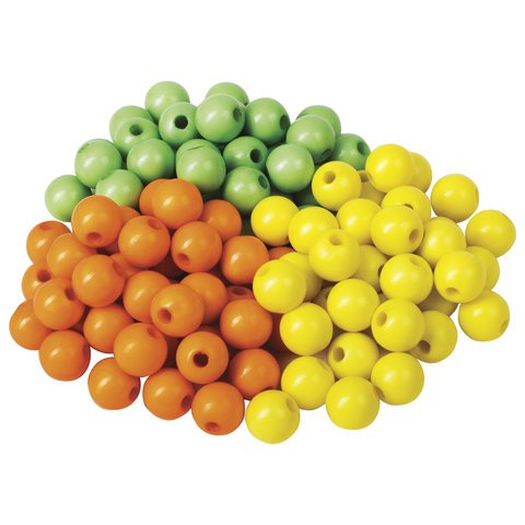Бусины для творчества "Шарики", 8 мм, 30 грамм, желтые, оранжевые, зеленые, ОСТРОВ СОКРОВИЩ, 661234