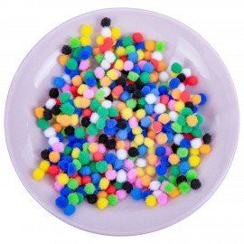 Помпоны для творчества, 10 цветов, 8 мм, 60 шт., ОСТРОВ СОКРОВИЩ, 661422