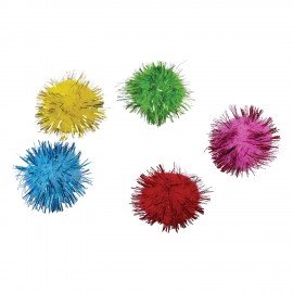 Помпоны для творчества, блестящие, 5 цветов, 25 мм, 30 шт., ОСТРОВ СОКРОВИЩ, 661425