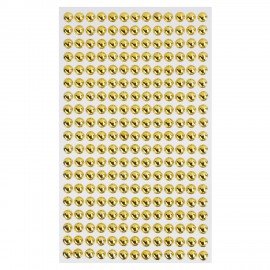 Стразы самоклеящиеся "Круглые", цвет золото, 6 мм, 247 шт., на подложке, ОСТРОВ СОКРОВИЩ, 661570