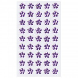 Стразы самоклеящиеся "Цветы", розовые, 10 мм, 45 шт., на подложке, ОСТРОВ СОКРОВИЩ, 661577