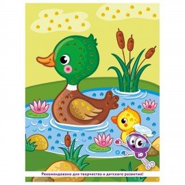 Набор для творчества "Аппликация из страз самоклеящаяся", "Утята", 20х15 см, ЮНЛАНДИЯ, 662376