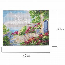 Картина стразами (алмазная мозаика) 30х40 см, ОСТРОВ СОКРОВИЩ "Домик у моря", без подрамника, 662400