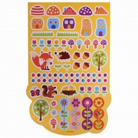 Альбом со сверкающими наклейками "Лесные зверушки", 4 листа, более 250 шт., склейка, ЮНЛАНДИЯ, 662695