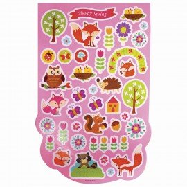 Альбом со сверкающими наклейками "Лесные зверушки", 4 листа, более 250 шт., склейка, ЮНЛАНДИЯ, 662695