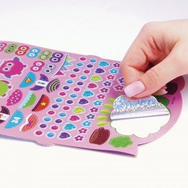 Альбом со сверкающими наклейками "Совята", 4 листа, более 250 шт., склейка, ЮНЛАНДИЯ, 662696