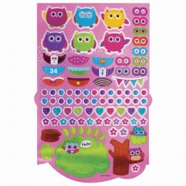 Альбом со сверкающими наклейками "Совята", 4 листа, более 250 шт., склейка, ЮНЛАНДИЯ, 662696