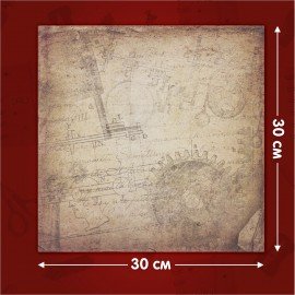 Бумага для скрапбукинга 30х30 см "Стимпанк", двусторонняя, 12 листов, 12 дизайнов, 180 г/м2, ОСТРОВ СОКРОВИЩ, 662769