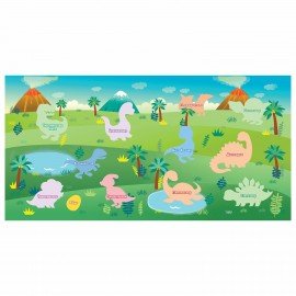 Наклейки обучающие тематические из EVA "Динозавры", 20х40 см, многоразовые, ЮНЛАНДИЯ, 663772