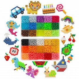 Аквамозаика, 30 цветов, 3000 бусин, в колорбоксе, ЮНЛАНДИЯ, 663780