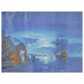 Картина стразами (алмазная мозаика), 30х40 см, ОСТРОВ СОКРОВИЩ "Лунная ночь", без подрамника, 663856