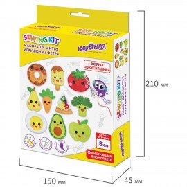 Набор для шитья игрушки из фетра "Вкусняшки", 10 игрушек, ЮНЛАНДИЯ, 664734