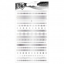 Наклейки-тату переводные АССОРТИ, Ч/Б, 11х20 см, PY