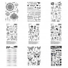 Наклейки-тату переводные АССОРТИ, Ч/Б, 11х20 см, PY