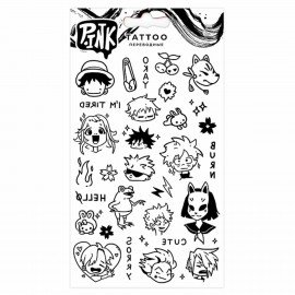Наклейки-тату переводные АССОРТИ, Ч/Б, 11х20 см, PY