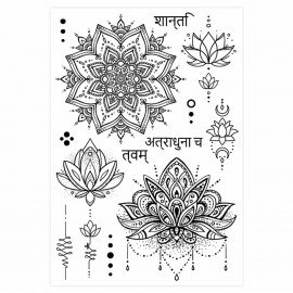 Наклейки-тату переводные АССОРТИ, Ч/Б, 11х20 см, PY