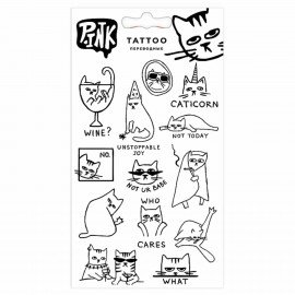 Наклейки-тату переводные АССОРТИ, Ч/Б, 11х20 см, PY