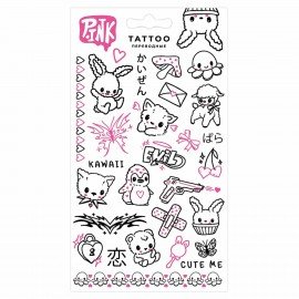 Наклейки-тату переводные АССОРТИ, Ч/Б, 11х20 см, PY