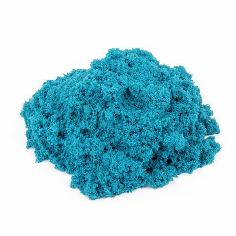 Песок для лепки кинетический BRAUBERG KIDS, синий, 500 г, 2 формочки, ведерко, 665095