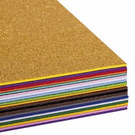 Пористая резина/фоамиран А4, 2 мм, 20 листов, 20 цветов, яркие цвета, блестки, ОСТРОВ СОКРОВИЩ, 665103