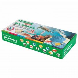 Набор для раскопок "Морские животные", 12 видов, карточки, инструменты, BRAUBERG KIDS, 665126